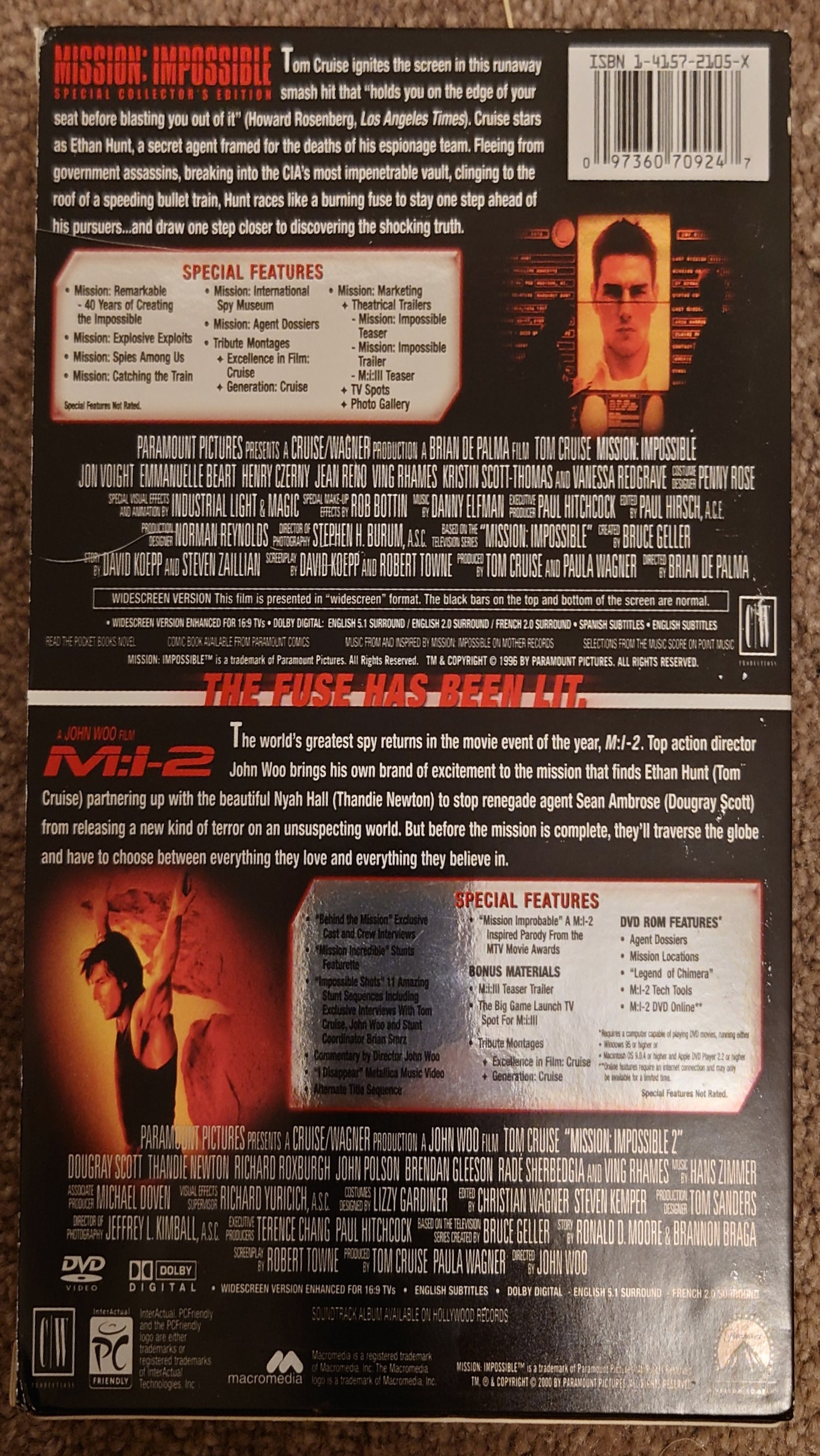 Mission: Impossible - Special Collectors Edition & M:I-2(DVD, 2006)
